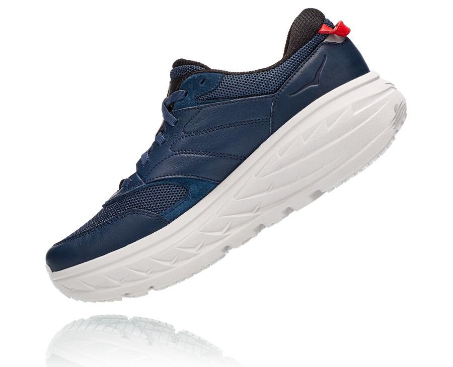 Hoka Australia One One Bondi L - Mens Running Shoes Navy/White - IYLZD-9524